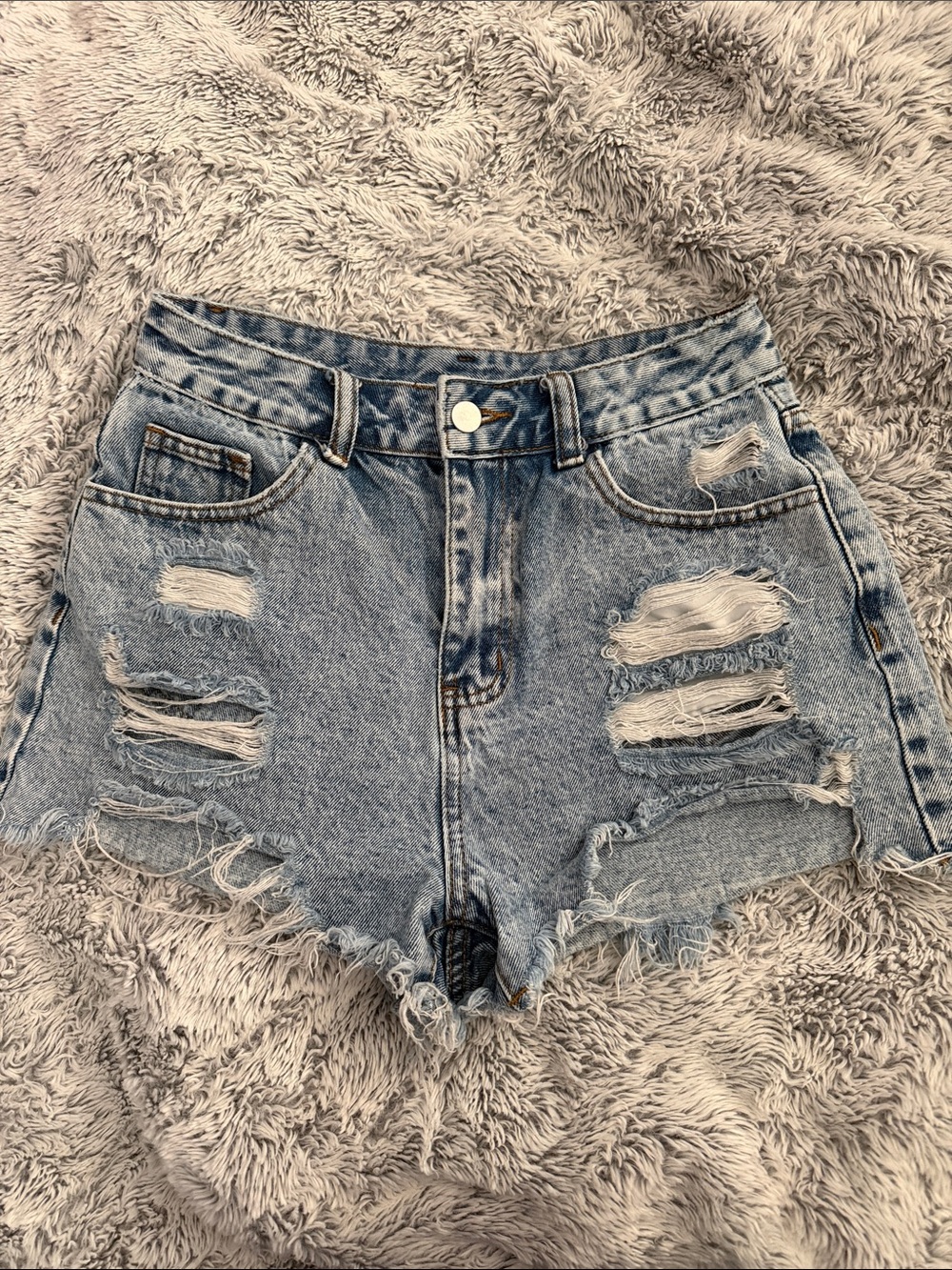Distressed Denim Shorts